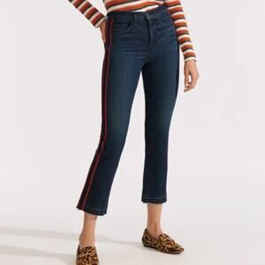 NWT Veronica Beard Carolyn Tuxedo Stripe Baby Boot Crop Jeans 25